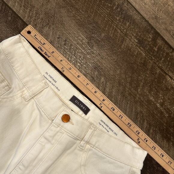 DL1961 Hepburn Wide Leg High Rise Vintage Ankle Jeans Eggshell 31 - Picture 6 of 7